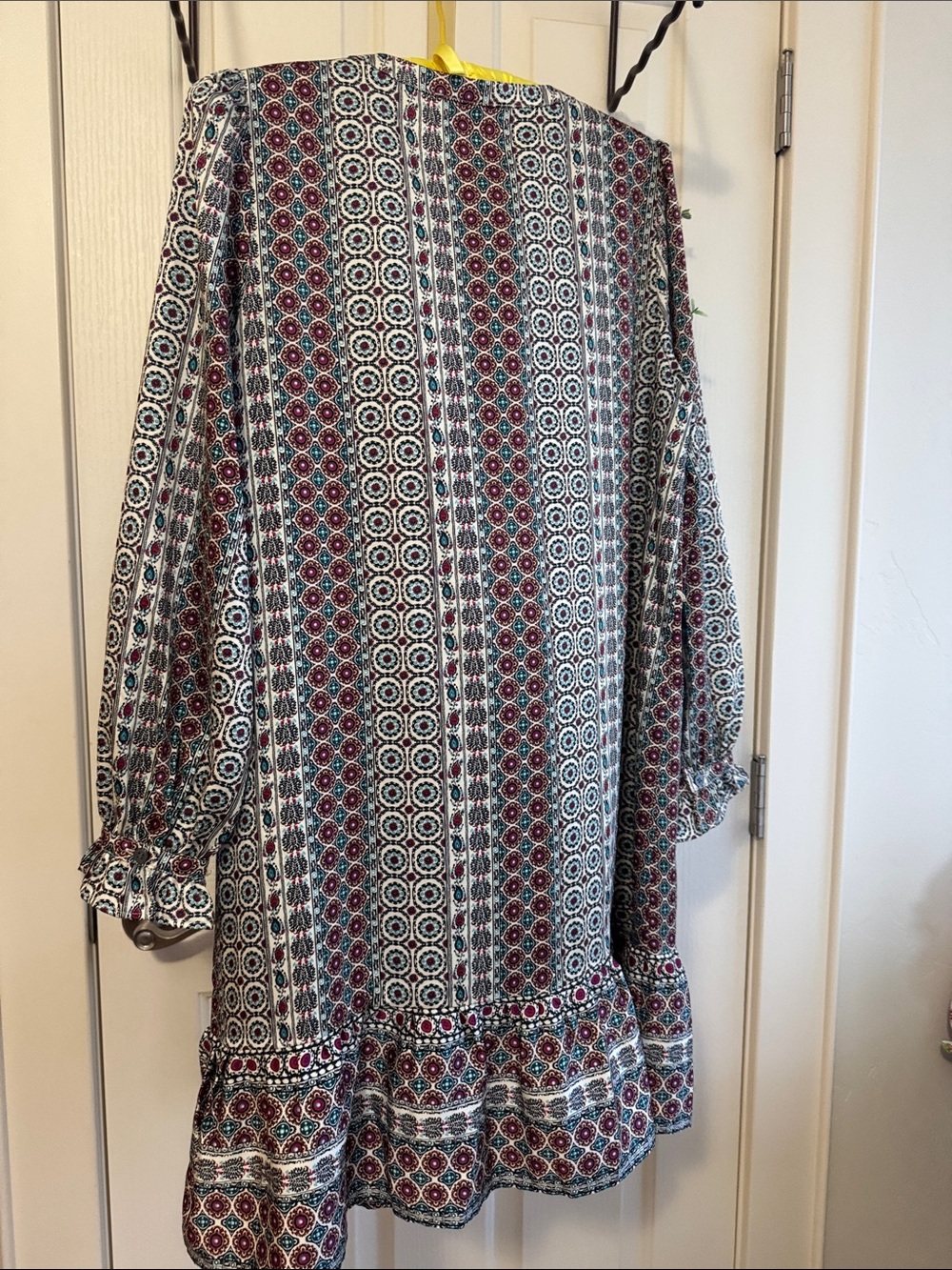 LOFT Multicolor Geometric Floral Button-Up Sheath dress - Picture 5 of 7